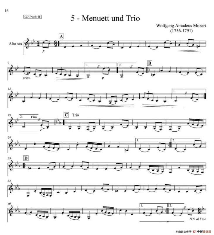 古典SAX12首（中音萨克斯分谱）