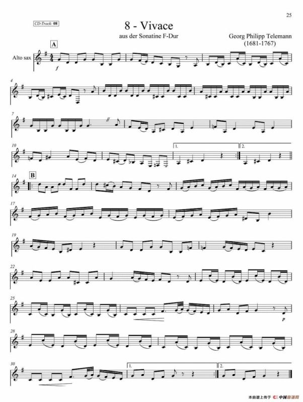 古典SAX12首（中音萨克斯分谱）