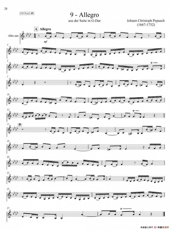 古典SAX12首（中音萨克斯分谱）