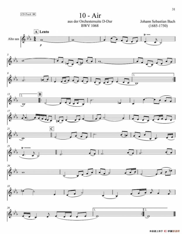 古典SAX12首（中音萨克斯分谱）