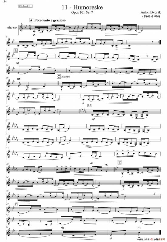 古典SAX12首（中音萨克斯分谱）