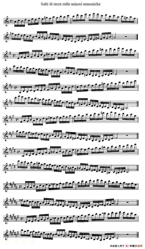 Salti di terza sulle minori armooniche