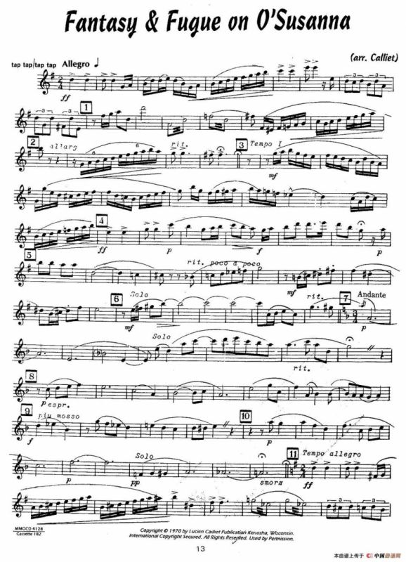 赋格曲-苏珊娜（四重奏 alto —中音萨克斯分谱）