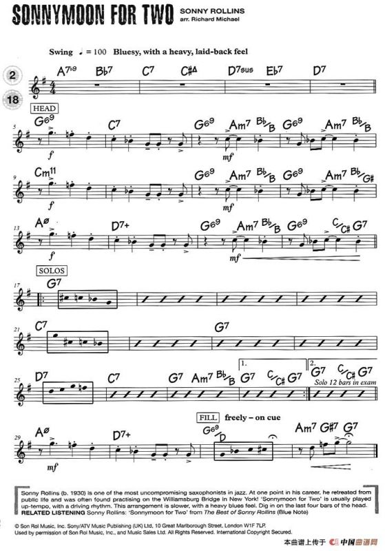 15首次中音爵士练习