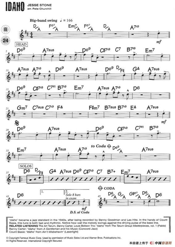 15首次中音爵士练习