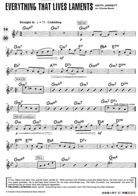 15首次中音爵士练习