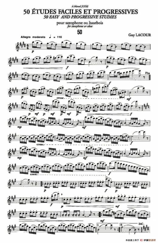Guy Lacour 50 首萨克斯练习曲之50
