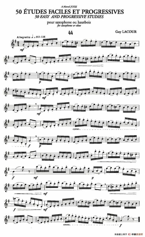 Guy Lacour 50 首萨克斯练习曲之44