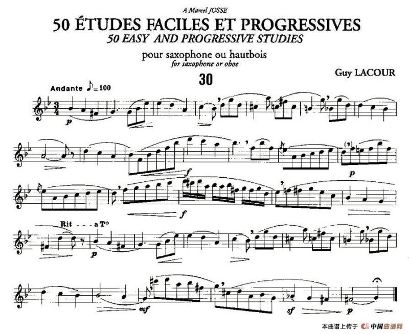 Guy Lacour 50 首萨克斯练习曲之30