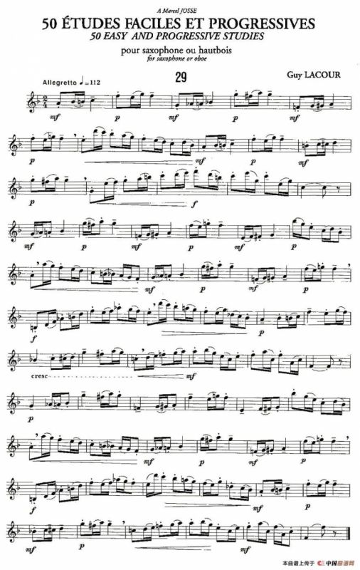 Guy Lacour 50 首萨克斯练习曲之29