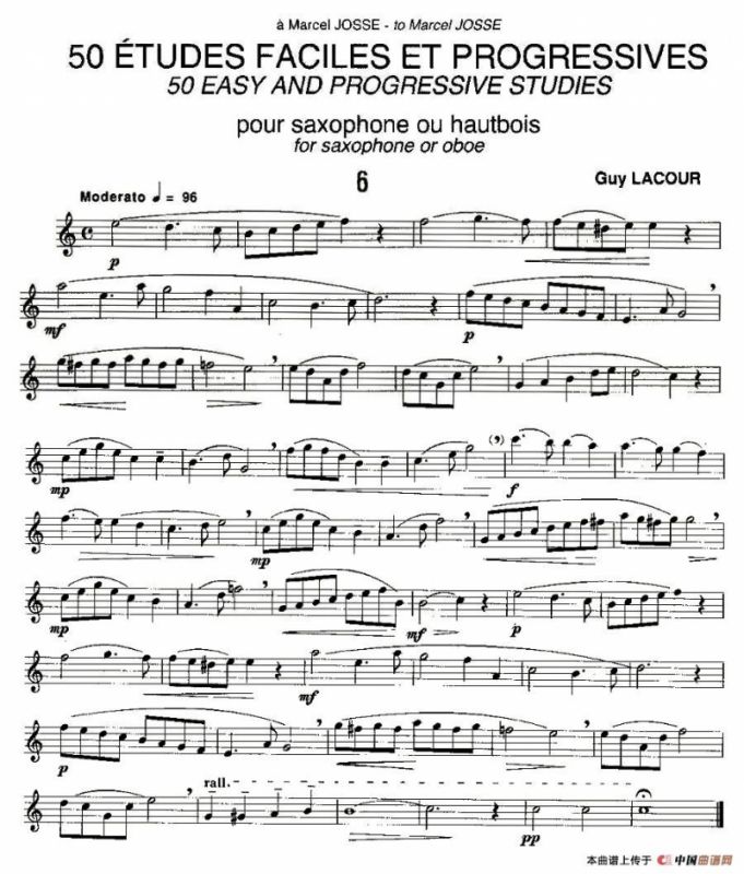 Guy Lacour 50 首萨克斯练习曲之六