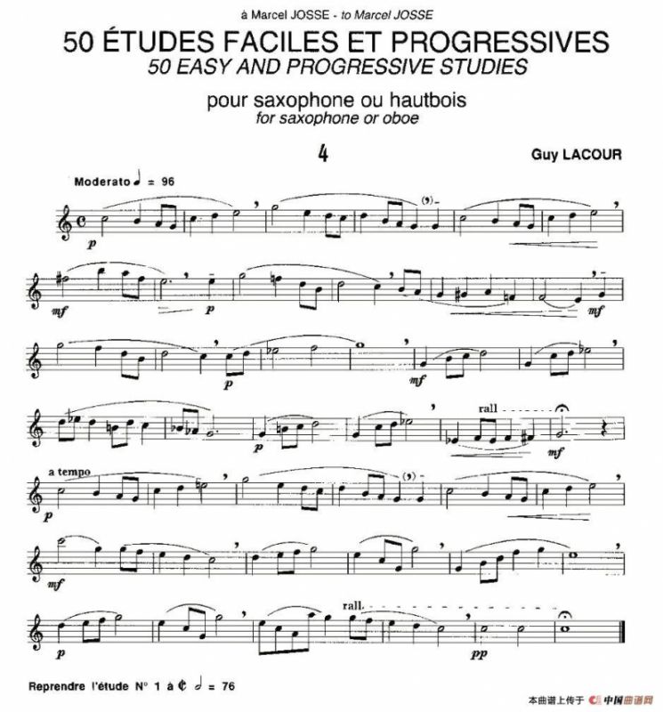 Guy Lacour 50 首萨克斯练习曲之四