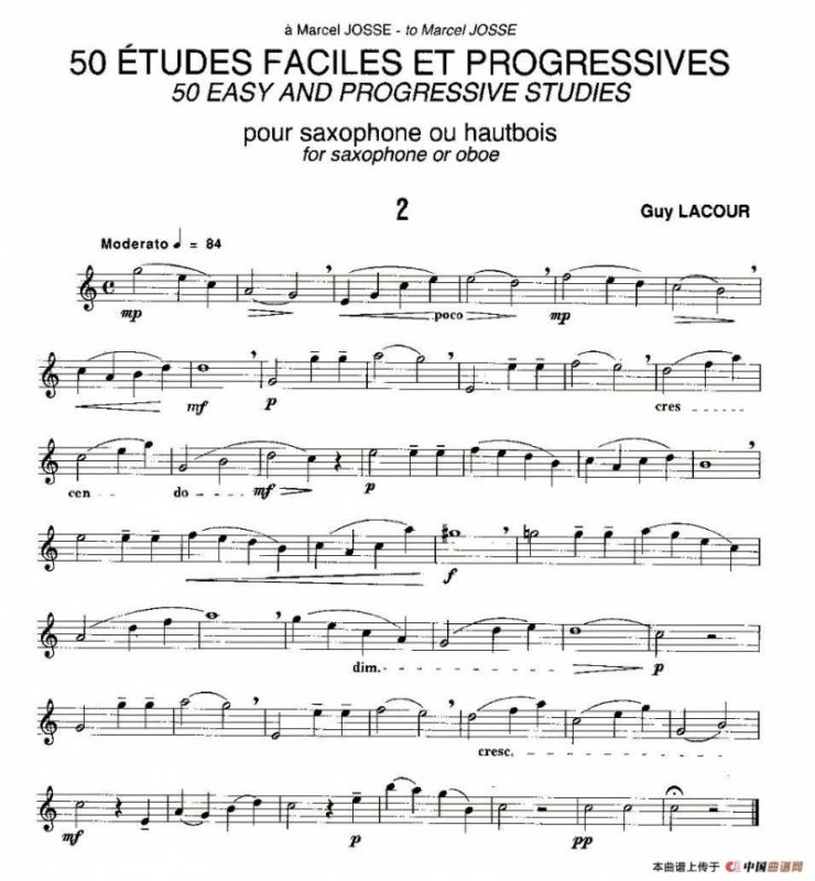 Guy Lacour 50 首萨克斯练习曲之二