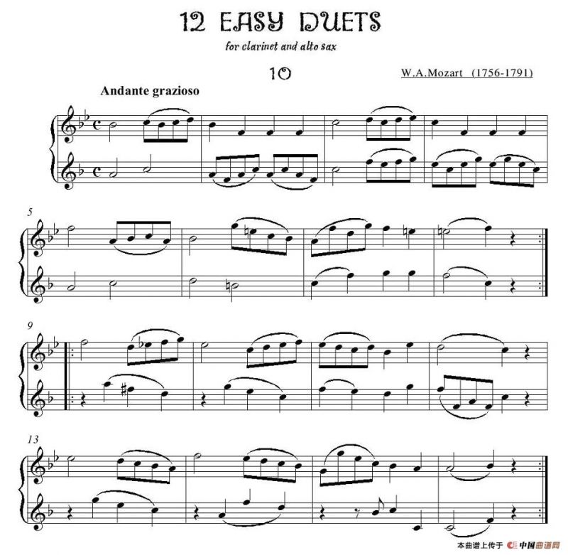 12首单簧管萨克斯重奏之十