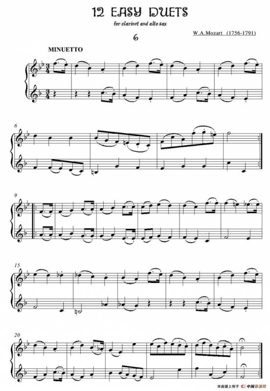 12首单簧管萨克斯重奏之六