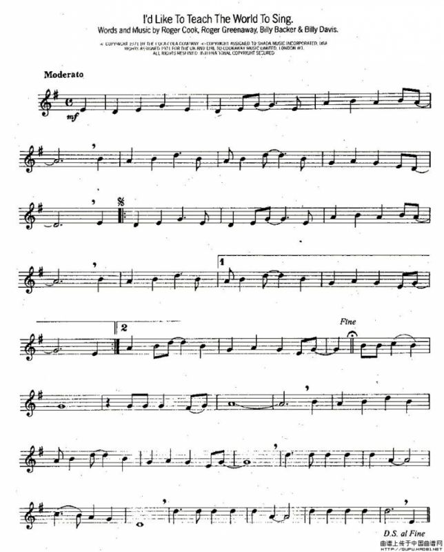 ld Like To Teach The World To Sing