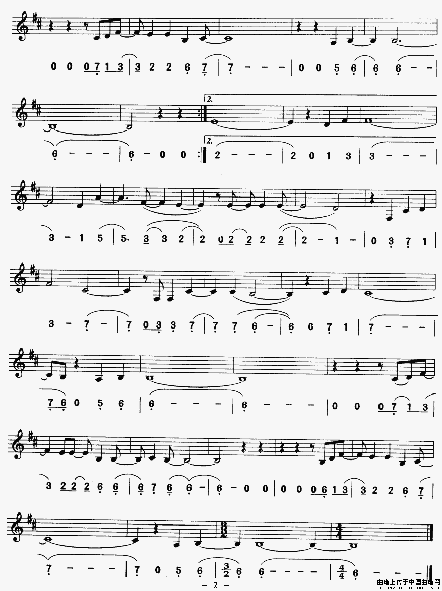 前世缘（电影《藏龙卧虎》插曲）（线简谱对照版）