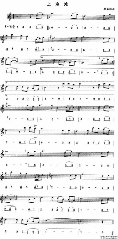 上海滩（线、简谱混排版）