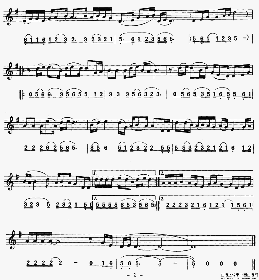 涛声依旧（线简谱对照版）