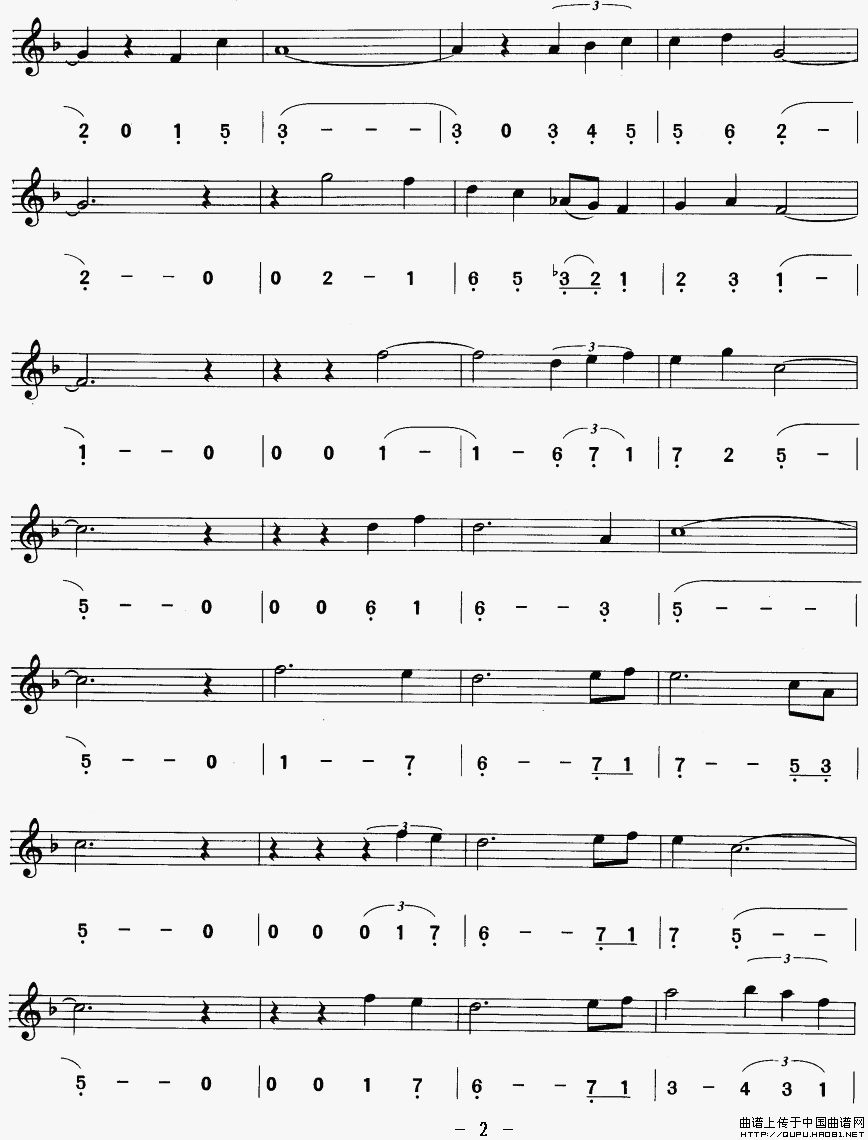 爱情万年青（美国影片《明星的诞生》插曲）（线简谱对照版）