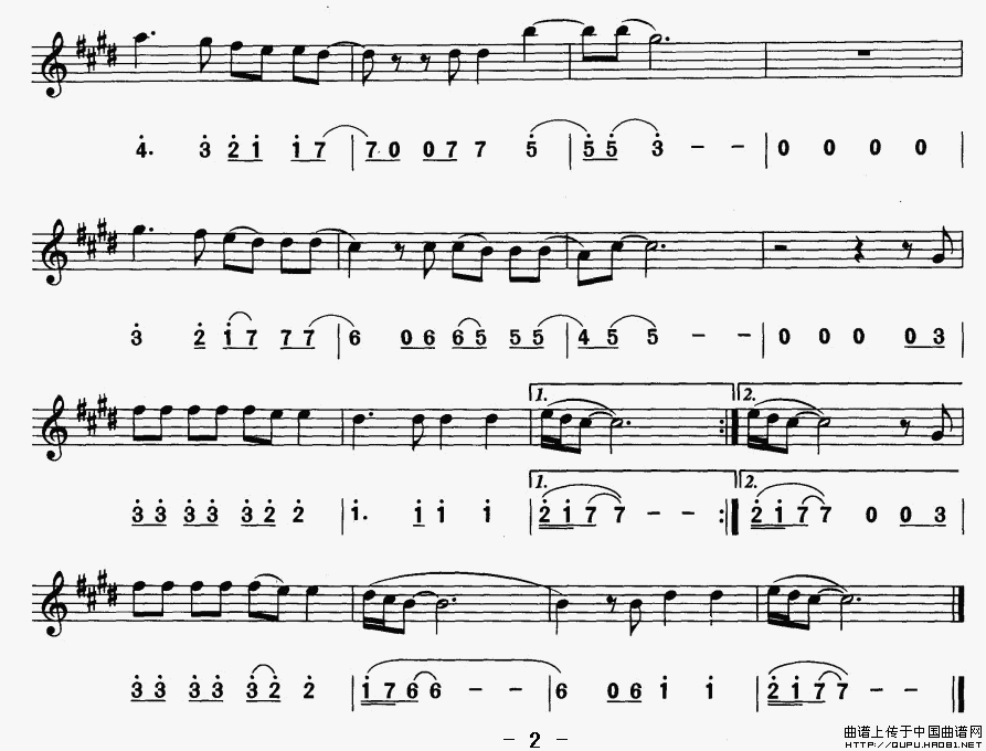 卡萨布兰卡（线简谱对照版）