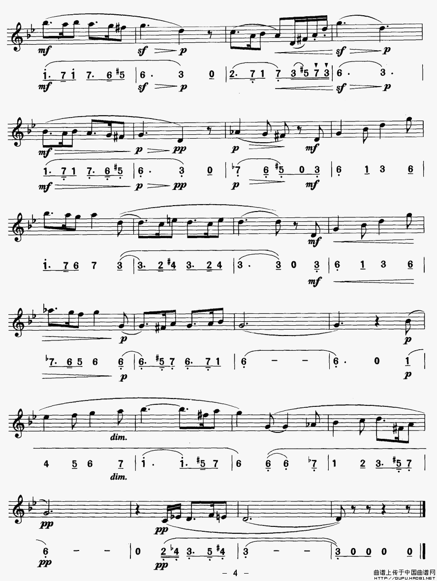 西西里舞曲（线简谱对照版）