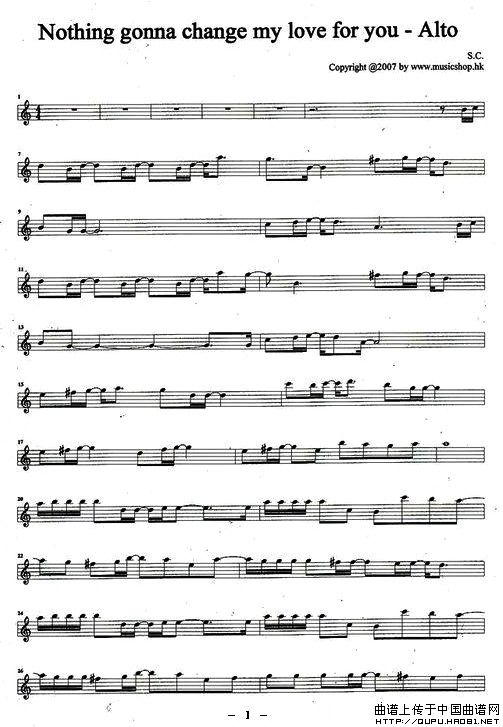 Nothing gonna chsbge my love for you - Alto（此情不移）