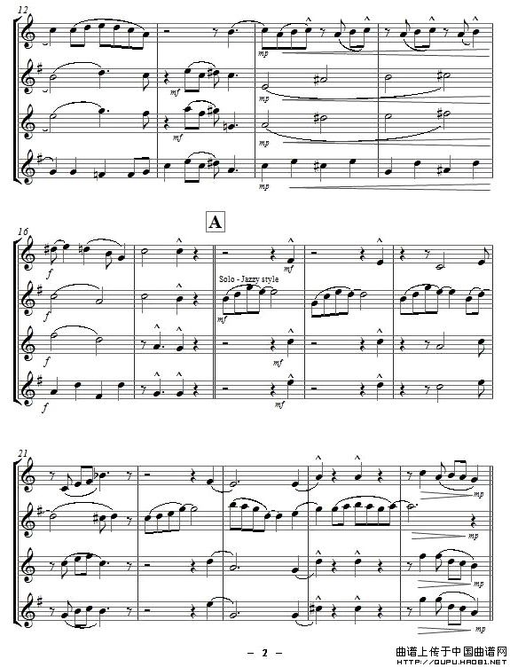 Yellow Jazz（saxophone quartet、四重奏）