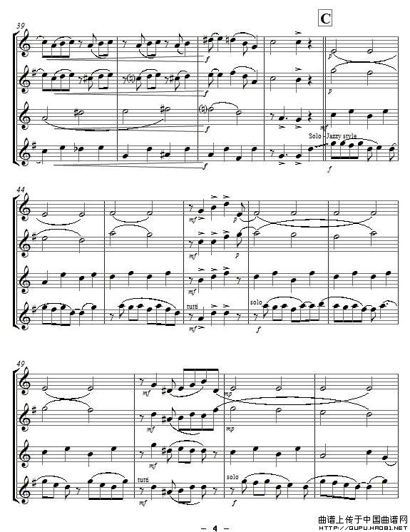 Yellow Jazz（saxophone quartet、四重奏）