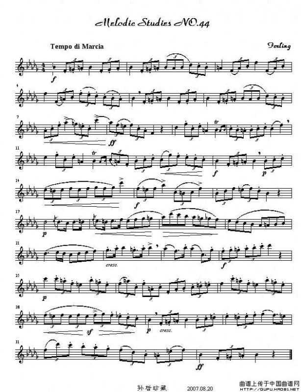 四十八首旋律练习曲之四十四