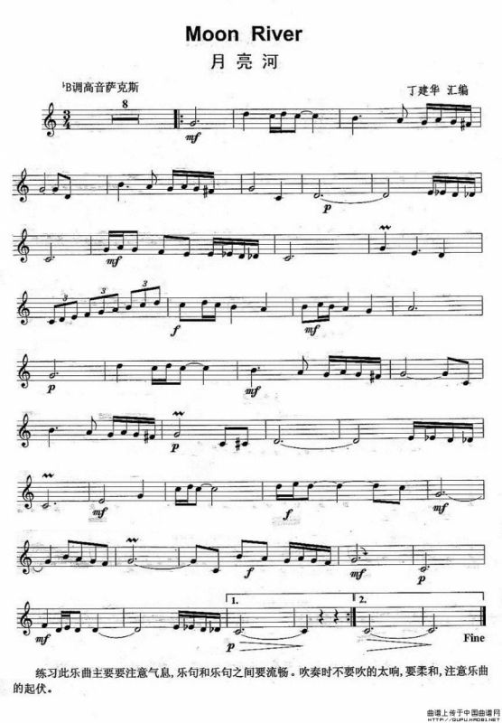 月亮河　Moon River（丁建华汇编版）