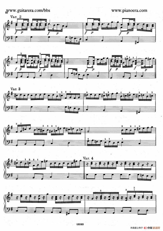 Variations on the Russian Song（俄国民歌主题变奏曲）