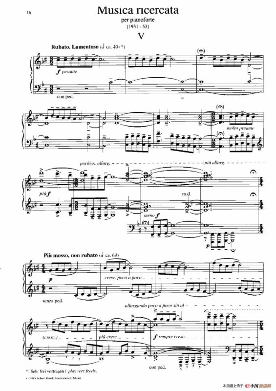 Musica Ricercata（音乐习作·5）