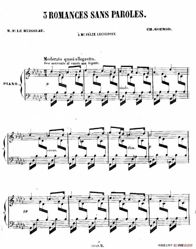 3 Romances Sans Paroles（3首无词浪漫曲 ·2. 小溪）