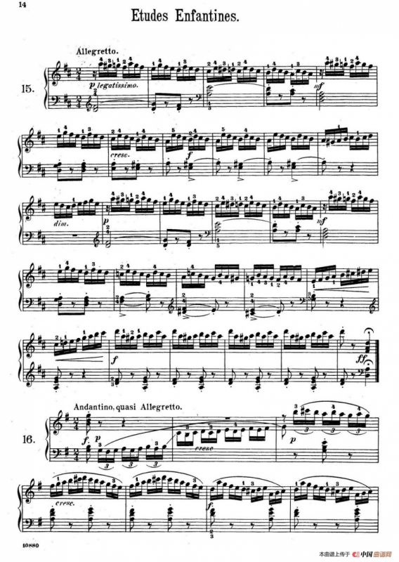 Etudes Enfantines Op.37（儿童钢琴练习曲 第15——20首）