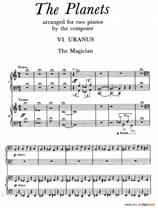 The Planets Op.32（双钢琴）（行星·第六乐章 天王星—魔术师）