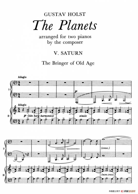 The Planets Op.32（双钢琴）（行星·第五乐章 土星—老年使者）