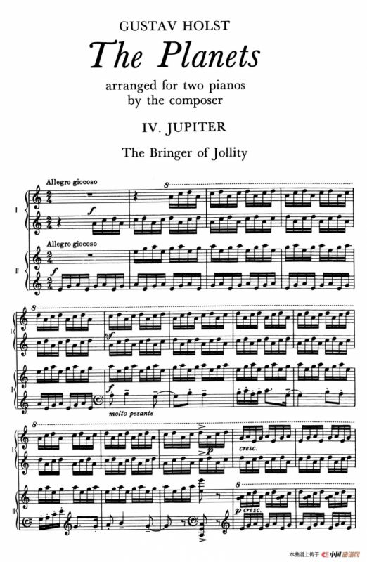 The Planets Op.32（双钢琴）（行星·第四乐章 木星—欢乐使者）