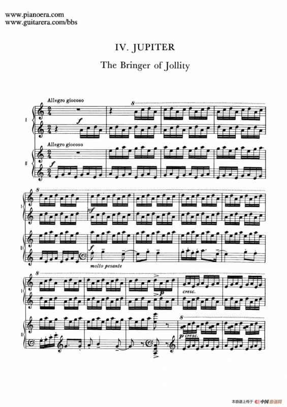 The Planets Op.32（双钢琴）（行星·第三乐章 水星—飞行使者）