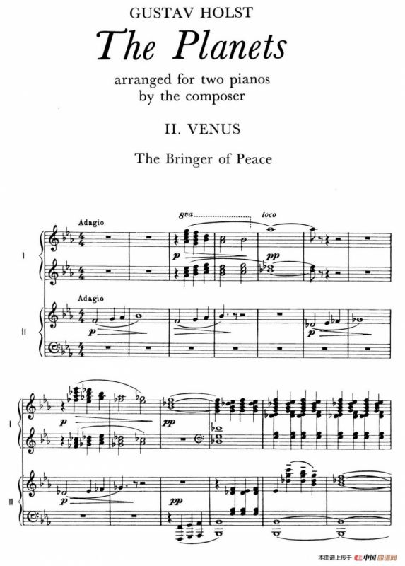 The Planets Op.32（双钢琴）（行星·第二乐章 金星—和平使者）