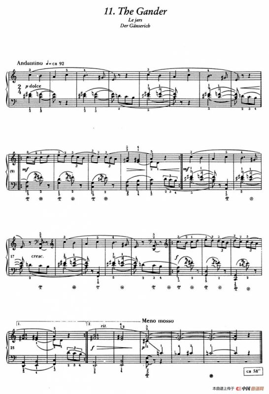 12 Folk Melodies（十二首民间曲调·11）