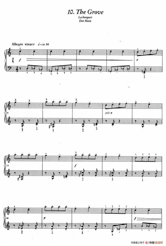 12 Folk Melodies（十二首民间曲调·10）