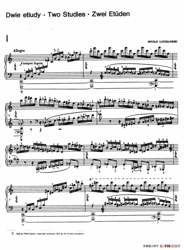 Two Studies（2首练习曲 1. 快板）