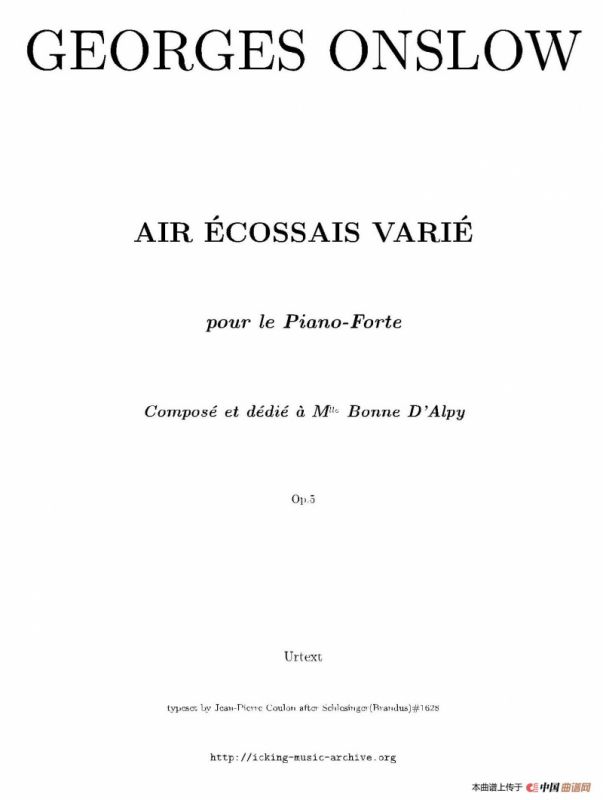 Air Ecossais Varie Op.5（苏格兰歌调变奏曲）