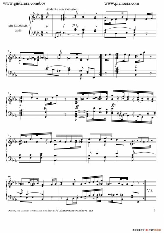 Air Ecossais Varie Op.5（苏格兰歌调变奏曲）