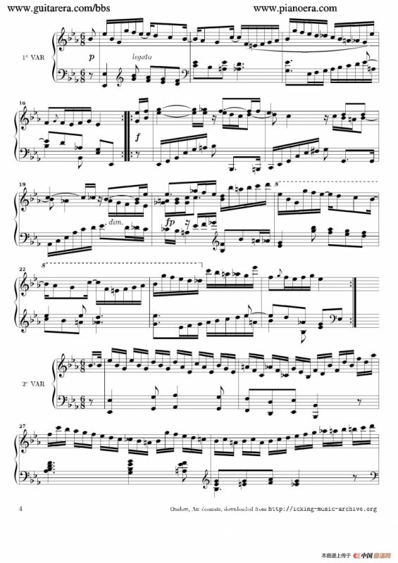 Air Ecossais Varie Op.5（苏格兰歌调变奏曲）