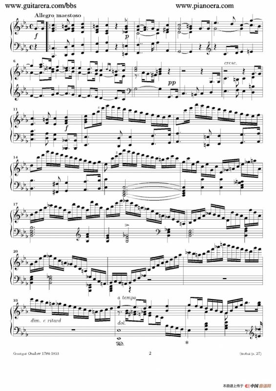 Grande Piano Sonata in c Minor Op.2（c小调华丽钢琴奏鸣曲·第一乐章）