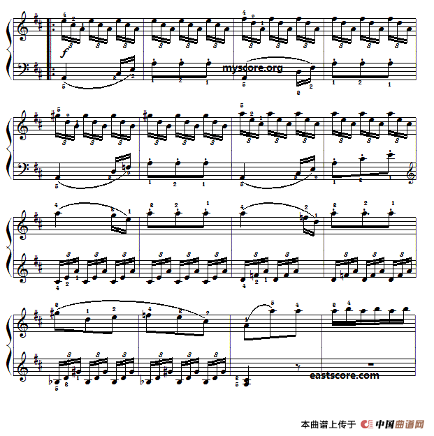 车尔尼《小钢琴家》（Czerny 823）第56首（曲谱及练习提示）