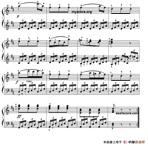 车尔尼《小钢琴家》（Czerny 823）第56首（曲谱及练习提示）