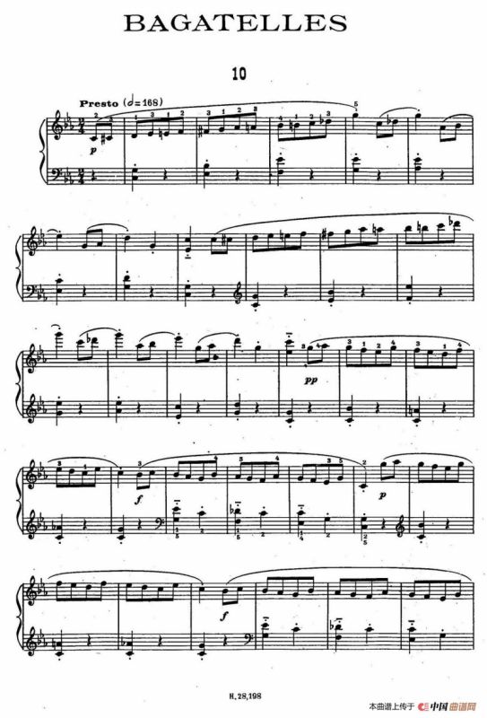 Ten Bagatelles Op.5（10首小品·10. c小调）